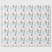 Waterverf kerst notenkraker krans cadeaupapier (Vlak)