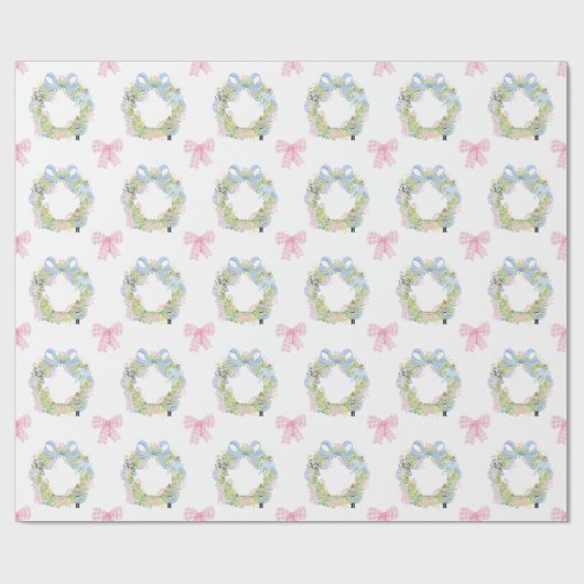 Waterverf kerst notenkraker krans cadeaupapier (Vlak)