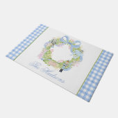 Waterverf kerst notenkraker krans foto deurmat (Schuin)