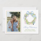 Waterverf kerst notenkraker krans foto feestdagenkaart (Voorkant)