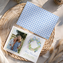 Waterverf kerst notenkraker krans foto feestdagenkaart