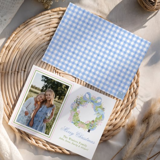 Waterverf kerst notenkraker krans foto feestdagenkaart