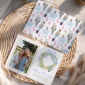 Waterverf kerst notenkraker krans foto feestdagenkaart