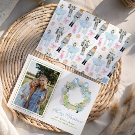 Waterverf kerst notenkraker krans foto feestdagenkaart