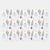 Waterverf kerst notenkraker krans inpakpapier vel (Voorkant 3)