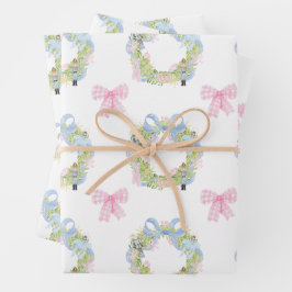 Waterverf kerst notenkraker krans inpakpapier vel