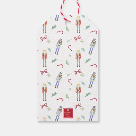 Waterverf kerst notenkrakers cadeaulabel (Achterkant)