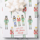 Waterverf kerst notenkrakers cadeaulabel