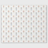 Waterverf kerst notenkrakers cadeaupapier (Vlak)