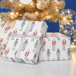 Waterverf kerst notenkrakers cadeaupapier