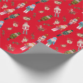 Waterverf Kerst Notenkrakers Collage Cadeaupapier (Hoek)