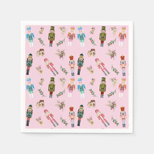 Waterverf Kerst Notenkrakers Collage Servet (Voorkant)