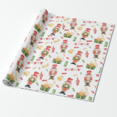 Waterverf Kerst Notenkrakers en Decoraties Cadeaupapier (Uitgerold)