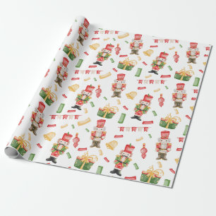 Waterverf Kerst Notenkrakers en Decoraties Cadeaupapier