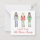 Waterverf Kerst Notenkrakers Gift Enclosure Notitiekaartje (Voorkant)