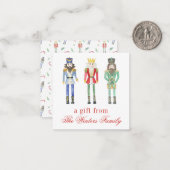 Waterverf Kerst Notenkrakers Gift Enclosure Notitiekaartje (Voorkant / Achterkant in situ)