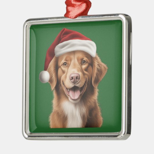 Waterverf Kerst Nova Scotia Duck Tolling Ret. Metalen Ornament (Links)