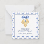 Waterverf kerst of bruiloft klokken behuizing notitiekaartje (Voorkant)