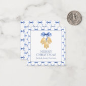 Waterverf kerst of bruiloft klokken behuizing notitiekaartje (Voorkant / Achterkant in situ)