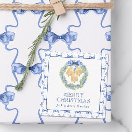 Waterverf kerst of bruiloft klokken behuizing notitiekaartje