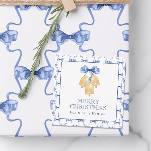 Waterverf kerst of bruiloft klokken behuizing notitiekaartje