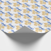 Waterverf kerst of bruiloft klokken en bogen cadeaupapier (Hoek)