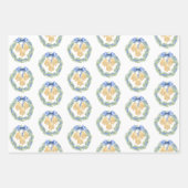 Waterverf kerst of bruiloft klokken en bogen inpakpapier vel (Voorkant)