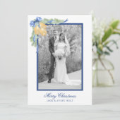 Waterverf kerst of bruiloft klokken foto feestdagenkaart (Staand voorkant)