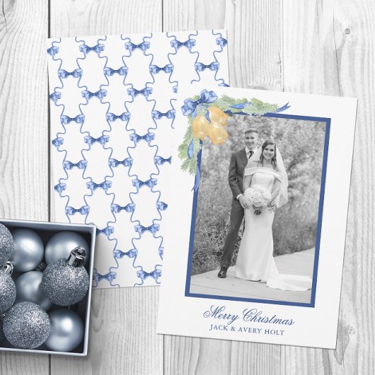 Waterverf kerst of bruiloft klokken foto feestdagenkaart