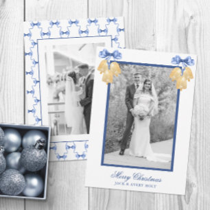 Waterverf kerst of bruiloft klokken foto feestdagenkaart