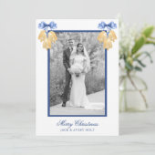 Waterverf kerst of bruiloft klokken foto feestdagenkaart (Staand voorkant)