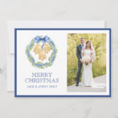 Waterverf kerst of bruiloft klokken foto feestdagenkaart (Voorkant)