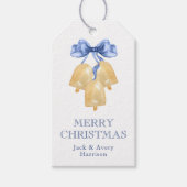 Waterverf kerst- of trouwklokken cadeaulabel (Voorkant)