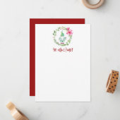 Waterverf kerst op maat gemaakte feestartikelen notitiekaartje (Voorkant / Achterkant in situ)