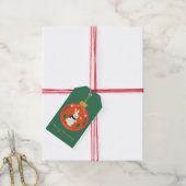 Waterverf Kerst Ornament Konijn  Cadeaulabel (Met Touw)