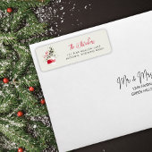 Waterverf Kerst Ornament Retouradreslabel Etiket