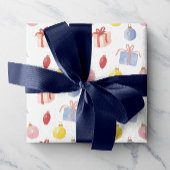 Waterverf Kerst Ornamenten & Geschenken Cadeaupapier
