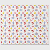 Waterverf Kerst Ornamenten & Geschenken Cadeaupapier (Vlak)