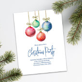 Waterverf Kerst Ornamenten Party Feestdagenkaart