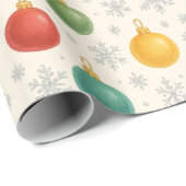 Waterverf Kerst Ornamenten & Sneeuwvlokken - Cadeaupapier (Rol Hoek)