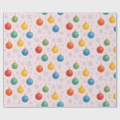 Waterverf Kerst Ornamenten & Sneeuwvlokken - Cadeaupapier (Vlak)