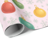 Waterverf Kerst Ornamenten & Sneeuwvlokken - Cadeaupapier (Rol Hoek)