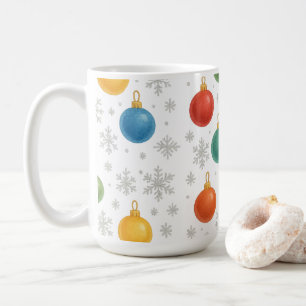 Waterverf Kerst Ornamenten & Sneeuwvlokken - Koffiemok