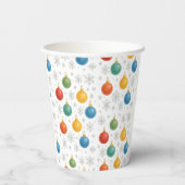 Waterverf Kerst Ornamenten & Sneeuwvlokken - Papieren Bekers (Achterkant)