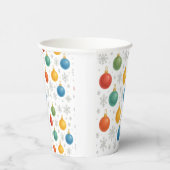 Waterverf Kerst Ornamenten & Sneeuwvlokken - Papieren Bekers (Rechts)