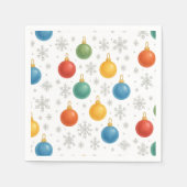 Waterverf Kerst Ornamenten & Sneeuwvlokken - Servet (Voorkant)