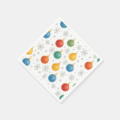 Waterverf Kerst Ornamenten & Sneeuwvlokken - Servet (Hoek)