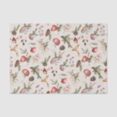 Waterverf Kerst Paddestoelen Rustiek Bos Tissuepapier (Voorkant)