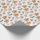 Waterverf Kerst peperkoek betegeld Cadeaupapier (Hoek)