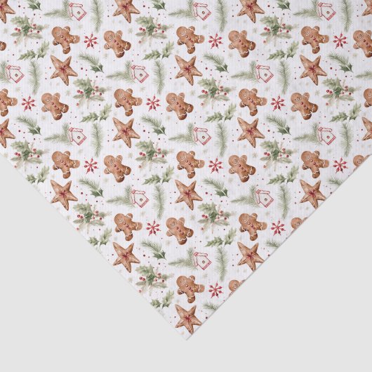 Waterverf Kerst peperkoek betegeld Tissuepapier (Detail)